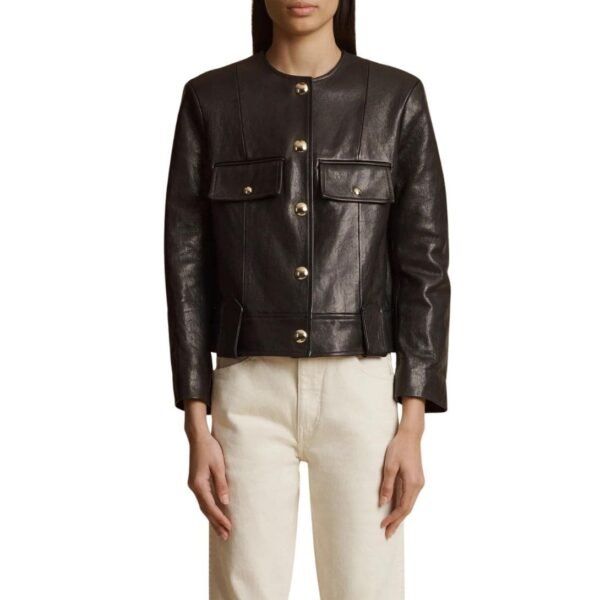 KHAITE THE LAYBIN JACKET IN BLACK LEATHER - Image 2