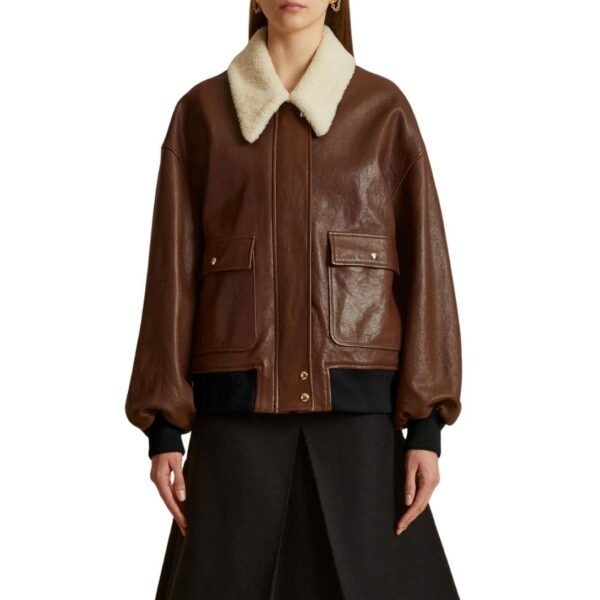 KHAITE THE SHELLAR JACKET IN CLASSIC BROWN LEATHER