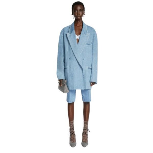 DRIES VAN NOTEN OVERSIZED DENIM BLAZER LIGHT BLUE - Image 5