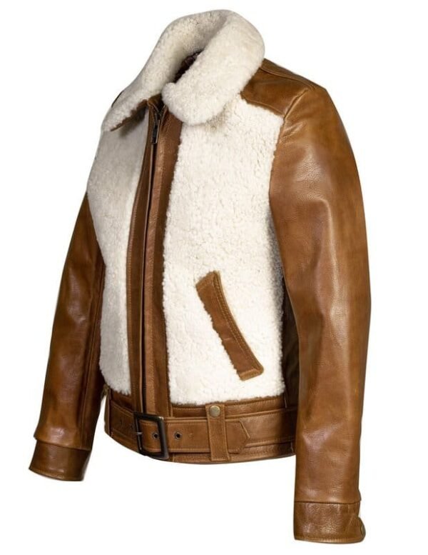 Women's Sheepskin Jacket with Cowhide Trim - Image 6