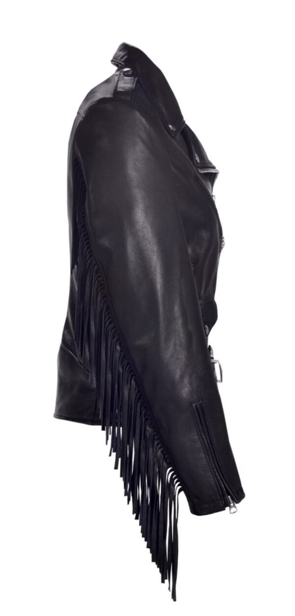 Women's Fringed Motorcycle Jacket - Image 3