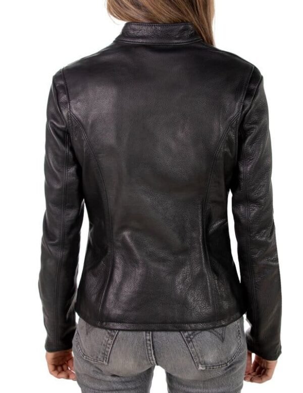 Lightweight Cowhide Cafe Racer Jacket - Image 3