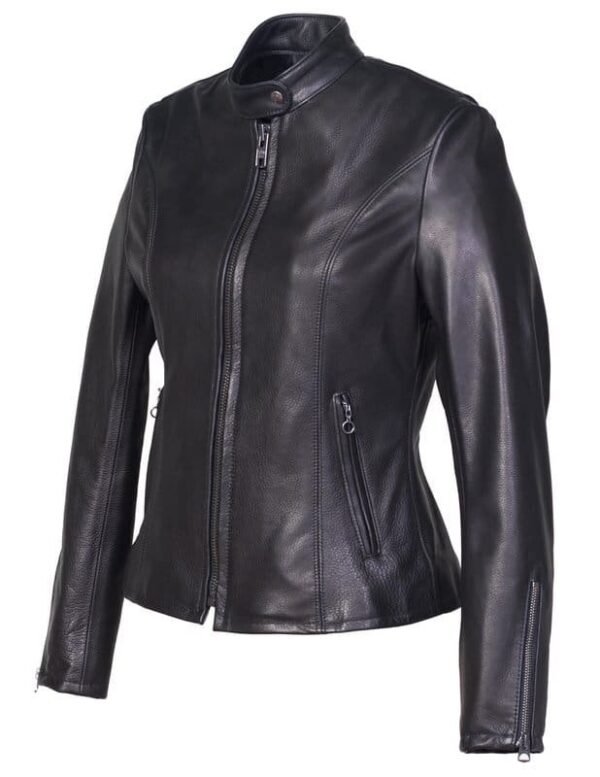 Lightweight Cowhide Cafe Racer Jacket - Image 6