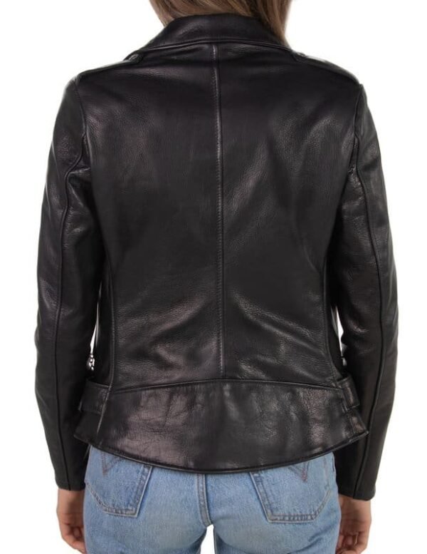 Women's 23 Waxy Natural Grain Cowhide Perfecto Asymmetrical Leather Jacket - Image 2