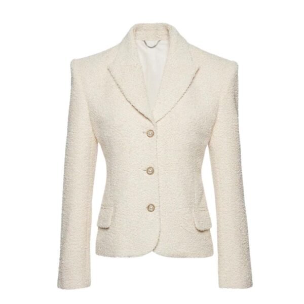 MAGDA BUTRYM FITTED BOUCLE BLAZER IN BEIGE