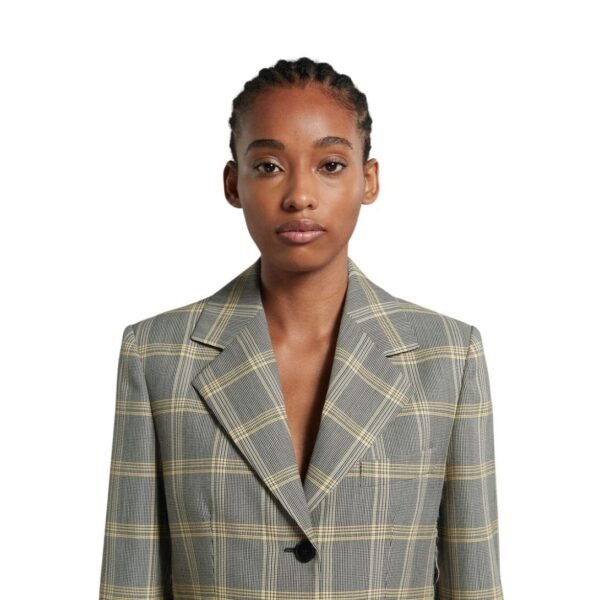 MARNI YELLOW CHECKED TECH WOOL JACKET - Image 5