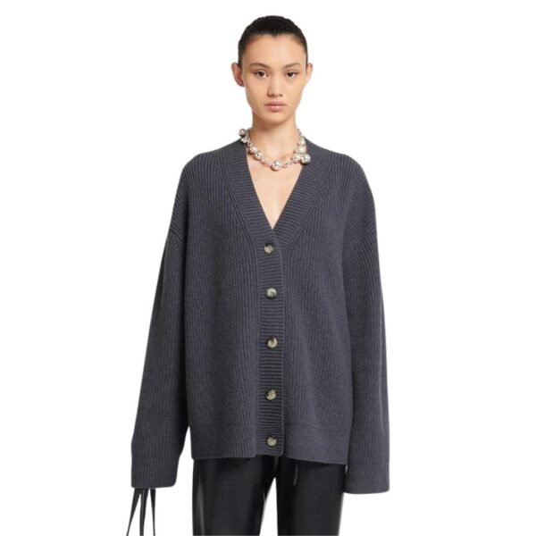 NANUSHKA LARAN CASHMERE-BLEND CARDIGAN SCHOOLGREY - Image 7