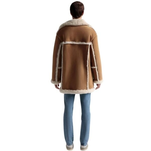 BALLY AVIATOR COAT IN BROWN LEATHER AND MERINO - Image 6