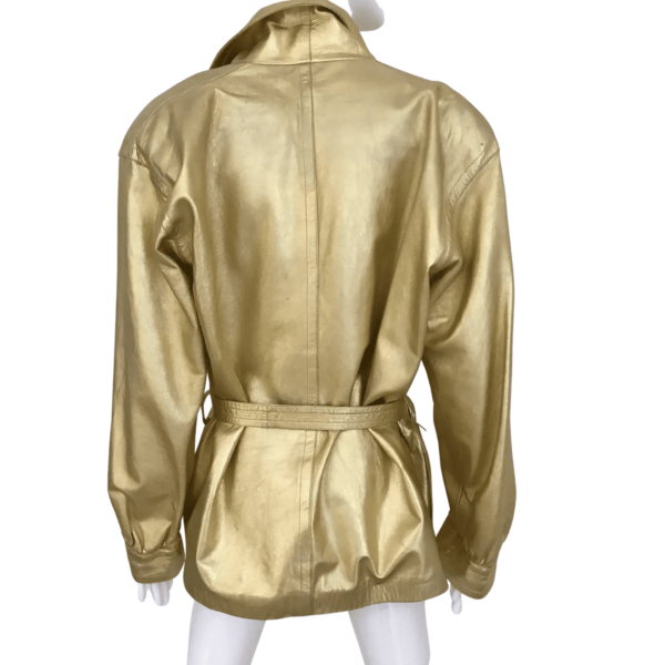Gold Leather Coat Women - Image 6