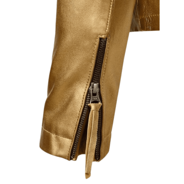 Gold Leather Jacket Women - Image 6