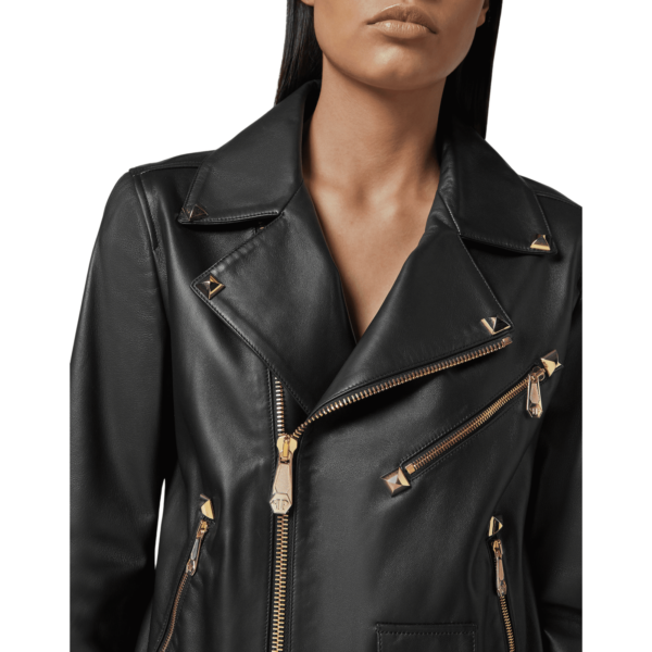 PHILIPP PLEIN LEATHER BIKER STUDS JACKET - Image 3