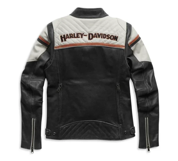 Women's H-D Triple Vent Miss Enthusiast II Leather Riding Jacket - Image 3