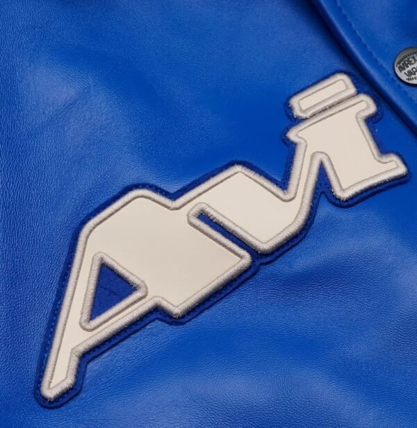 AVIREX DETROIT USA LEATHER JACKET BLUE - Image 9
