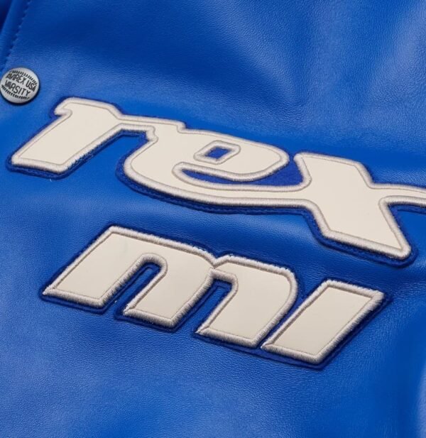AVIREX DETROIT USA LEATHER JACKET BLUE - Image 8