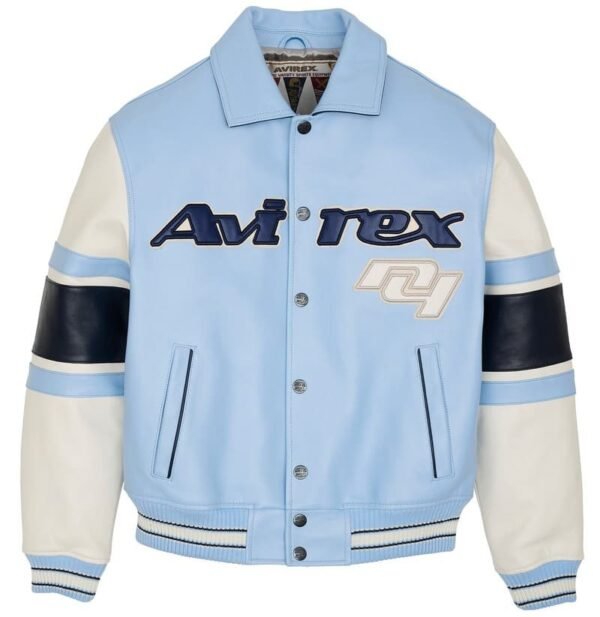 AVIREX LEGEND LEATHER JACKET BLUE