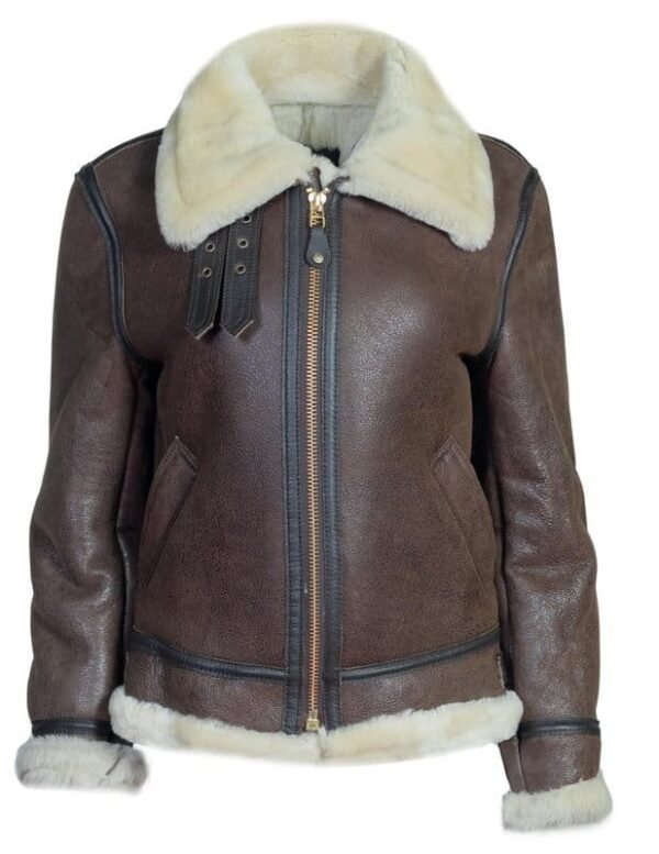 Women's Sheepskin B-3 Bomber Jacket - Image 7