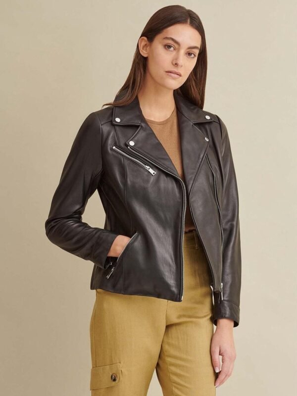 Leather Jacket with Metallic Details - Image 12