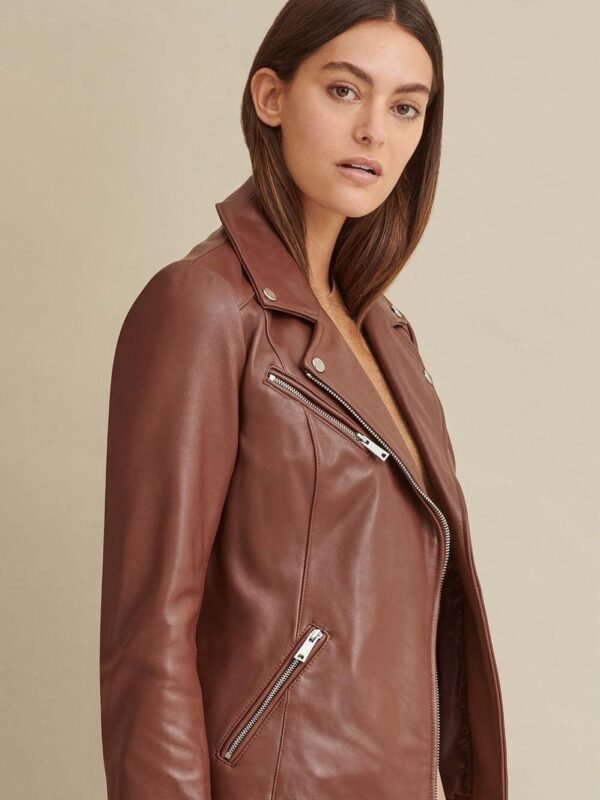 Leather Jacket with Metallic Details - Image 5