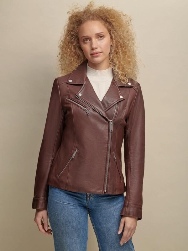 Leather Jacket with Metallic Details