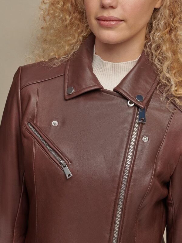 Leather Jacket with Metallic Details - Image 3