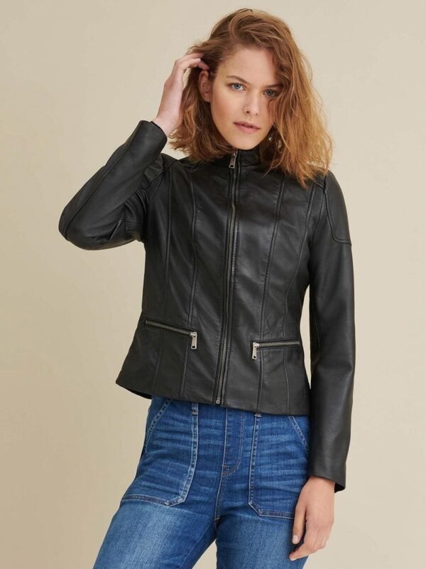 Caitlin Scuba Leather Jacket - Image 7