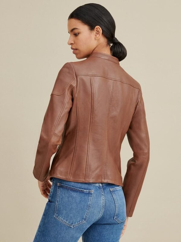 Caitlin Scuba Leather Jacket - Image 2