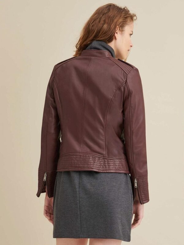 Monica Asymmetrical Leather Jacket - Image 2