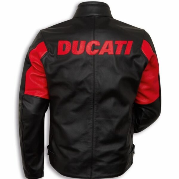 DUCATI CORSE C4 RACING LEATHER JACKET BLACK & RED - Image 2