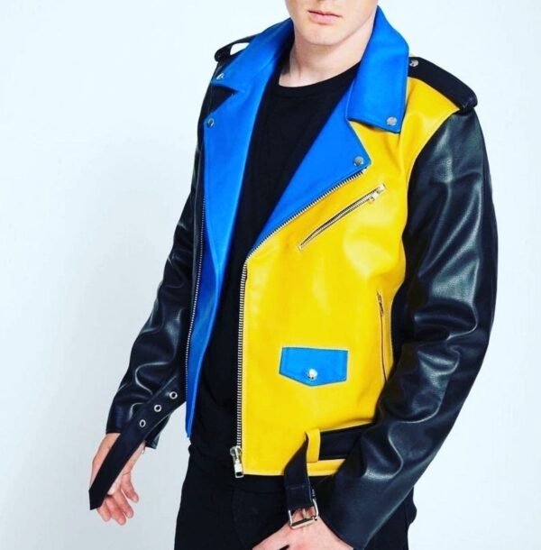 MULTI COLOR MEN'S LEATHER JACKET