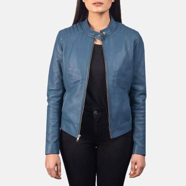 Kelsee  Leather Biker Jacket - Image 32