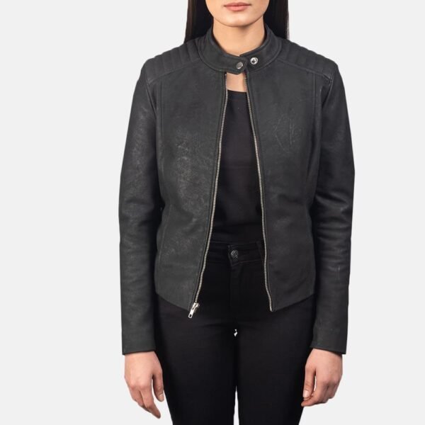 Kelsee  Leather Biker Jacket - Image 13