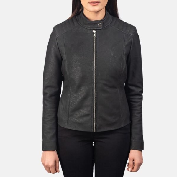 Kelsee  Leather Biker Jacket - Image 15