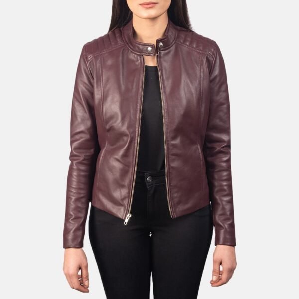 Kelsee  Leather Biker Jacket - Image 18