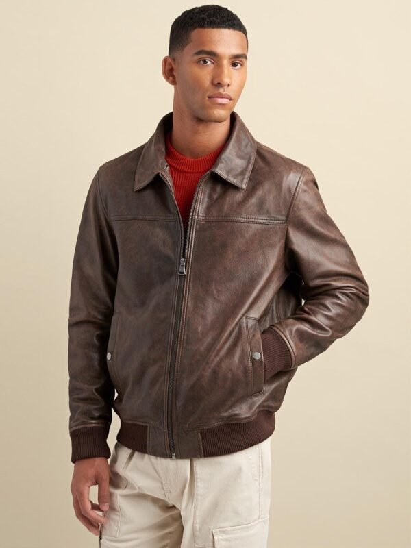 Leather Aviator Bomber