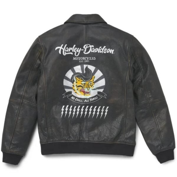 HARLEY-DAVIDSON MEN'S ARCHER BOMBER LEATHER JACKET - Image 2