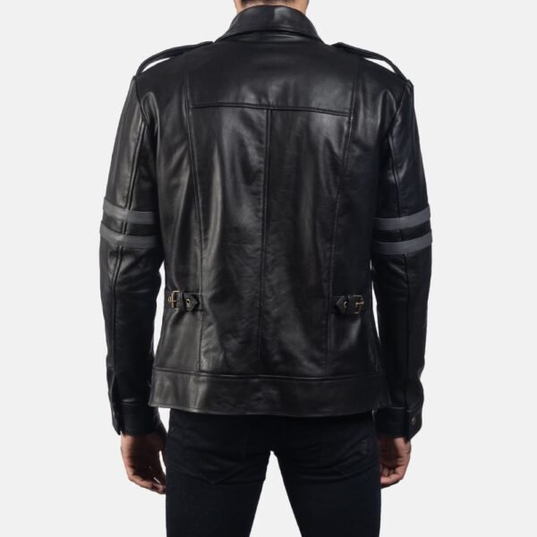 Biker Leather Jacket Black - Image 2