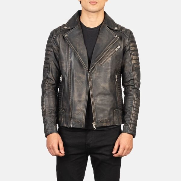 Biker Style Leather Jacket Men - Image 9