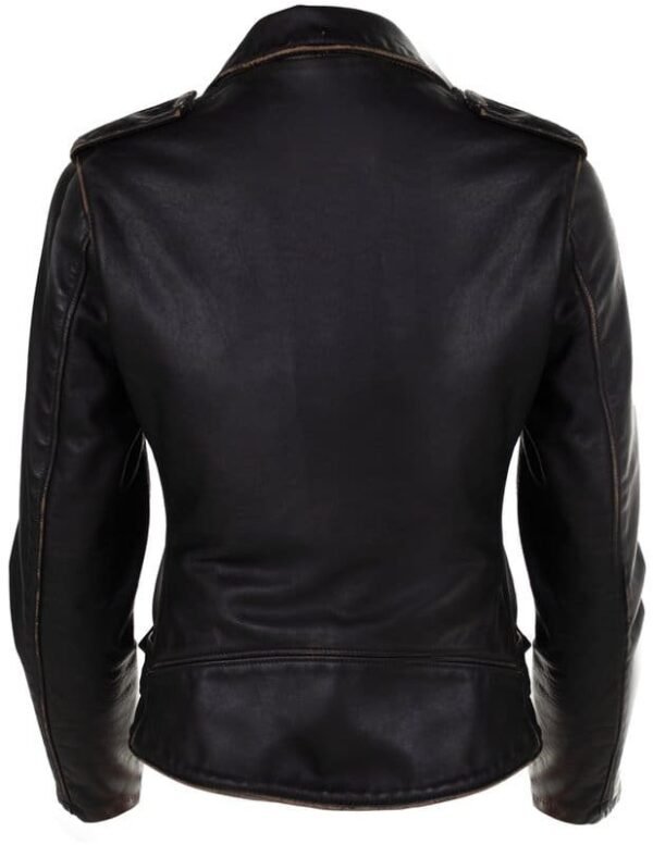 Women's Hand Vintaged Cowhide Perfecto Jacket - Image 2