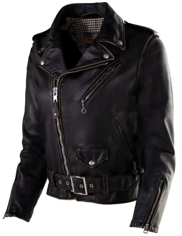 Women's Hand Vintaged Cowhide Perfecto Jacket - Image 8