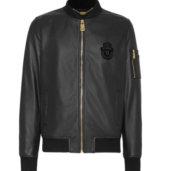 BILLIONAIRE BASIC LEATHER BOMBER - Image 2