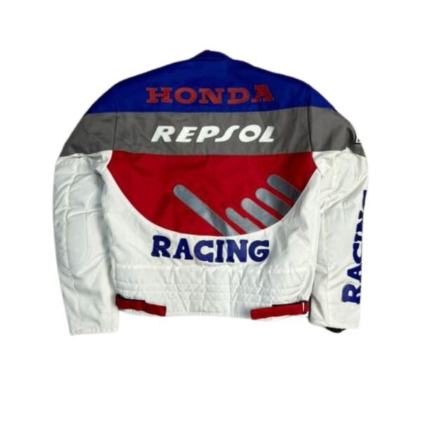 VINTAGE HONDA GENUINE LEATHER RACING JACKET STREETWEAR Y2 - Image 2