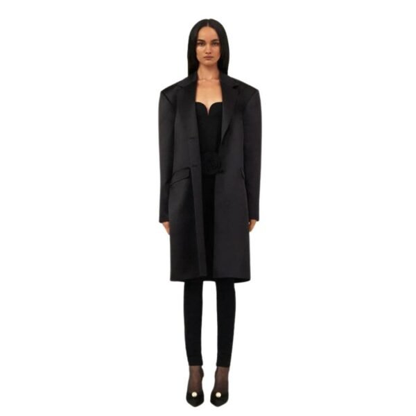 MAGDA BUTRYM OVERSIZED CLASSIC MIDI COAT IN BLACK - Image 4