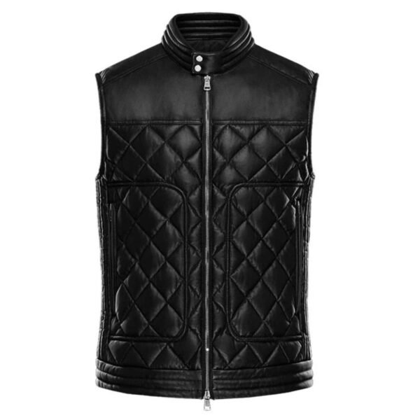 BOMBER STYLE LEATHER VEST