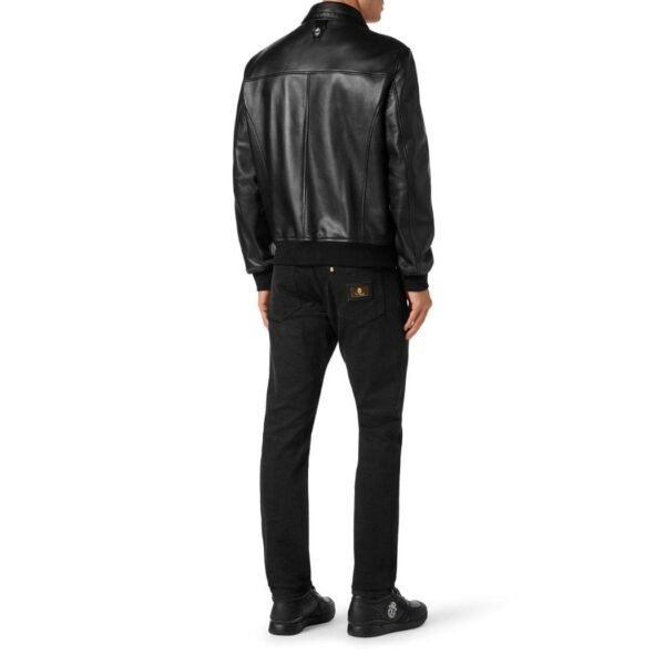 BILLIONAIRE LEATHER BOMBER WITH PYTONE INSERTS - Image 2