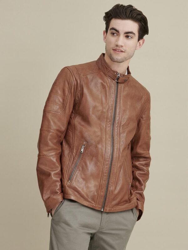 MOTO STYLISH SHEEP LEATHER JACKET