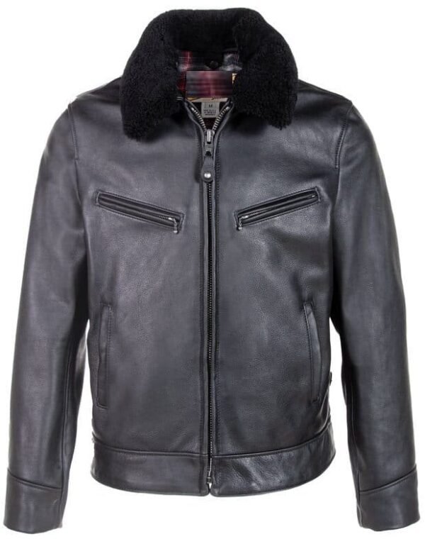 Antique Cowhide Rancher Jacket with Sheepskin Collar - Image 7