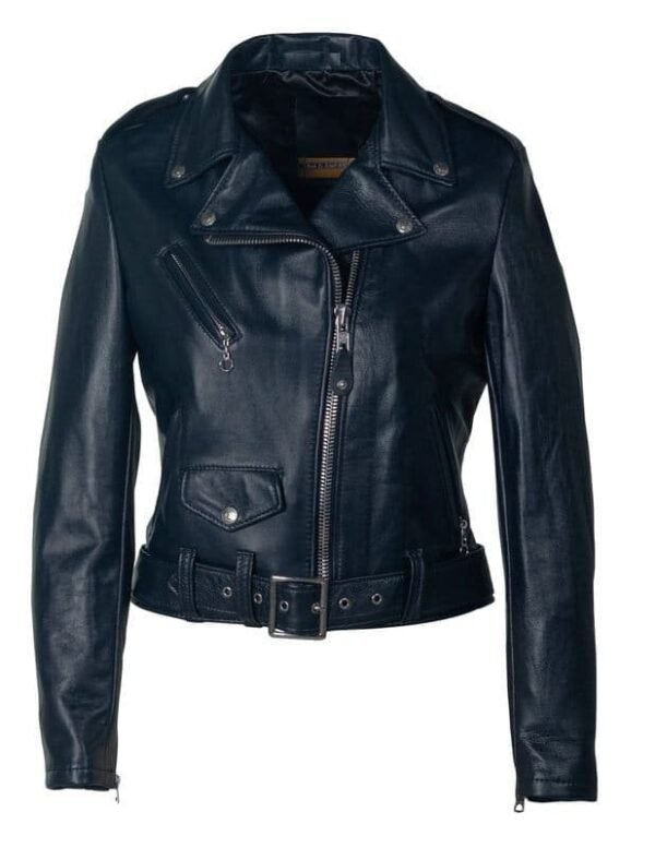 Women's Cropped Perfecto in Lambskin Leather Jacket - Image 4