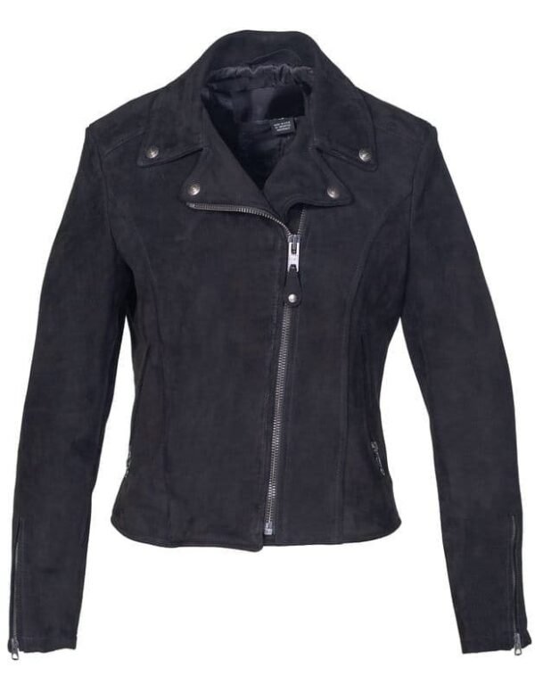 Women's Fitted Suede Motorcycle Jacket