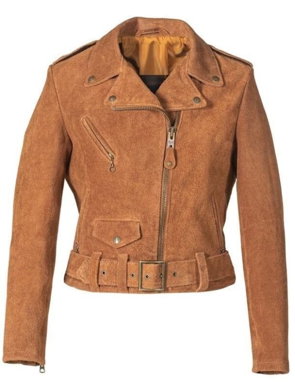 Women's Rough Out Cow Suede Cropped Perfecto Jacket