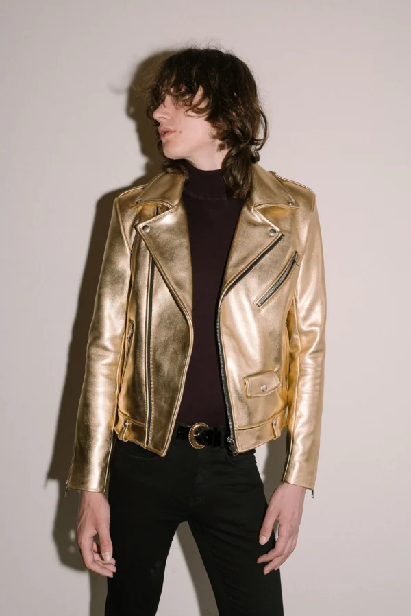 GOLD LEATHER JACKET - Image 3